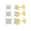 Hippie Sparkling Square Zirconia Earrings For Women Punk Gold Color Plated Charm Earings Gift Hiphop Jewelry Accessories OHE108