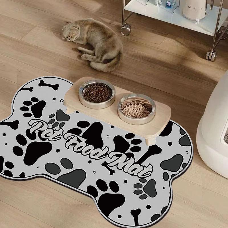 Creative Cartoon Shape Pet Feeding Mat - Dirt-Resistant, Easy Clean, Water Absorbent, Wear-Resistant, Quick Drying