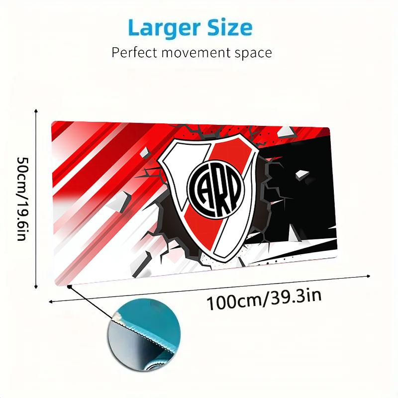 River Plate Mouse Pad, Large Gaming Desk Mat, Non-slip XXL Mousepad for Laptop & Tablet, Mini PC Playmat with Stitched Edges