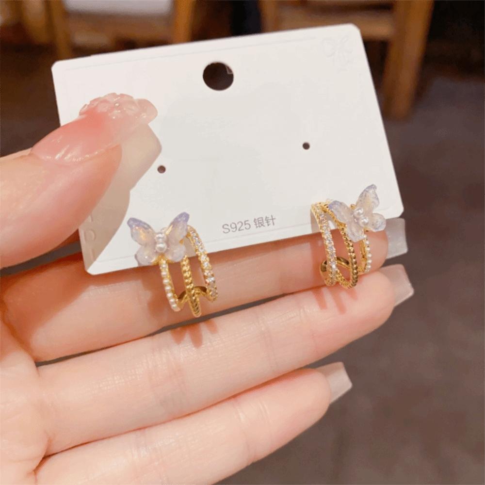 Gold Plated Pearl  Earrings Vintage Circle Earrings  Women Gifts