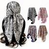 New 90-colour Satin Paisley and Cashew Flower Print Square Scarf, Headscarf or Decorative Scarf