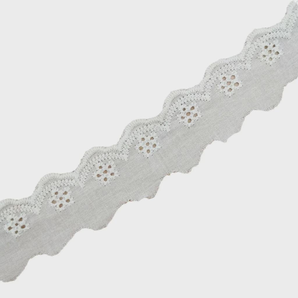 Classic Lace Accessories Flower Embroidery Cotton Hollow Wave Fabric