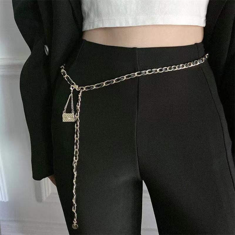 Waist Chain for Women Retro Sexy Fashion Multi-layer Body Chain Personalized Geometric Trendy Metal Chain European and American Waist Chain