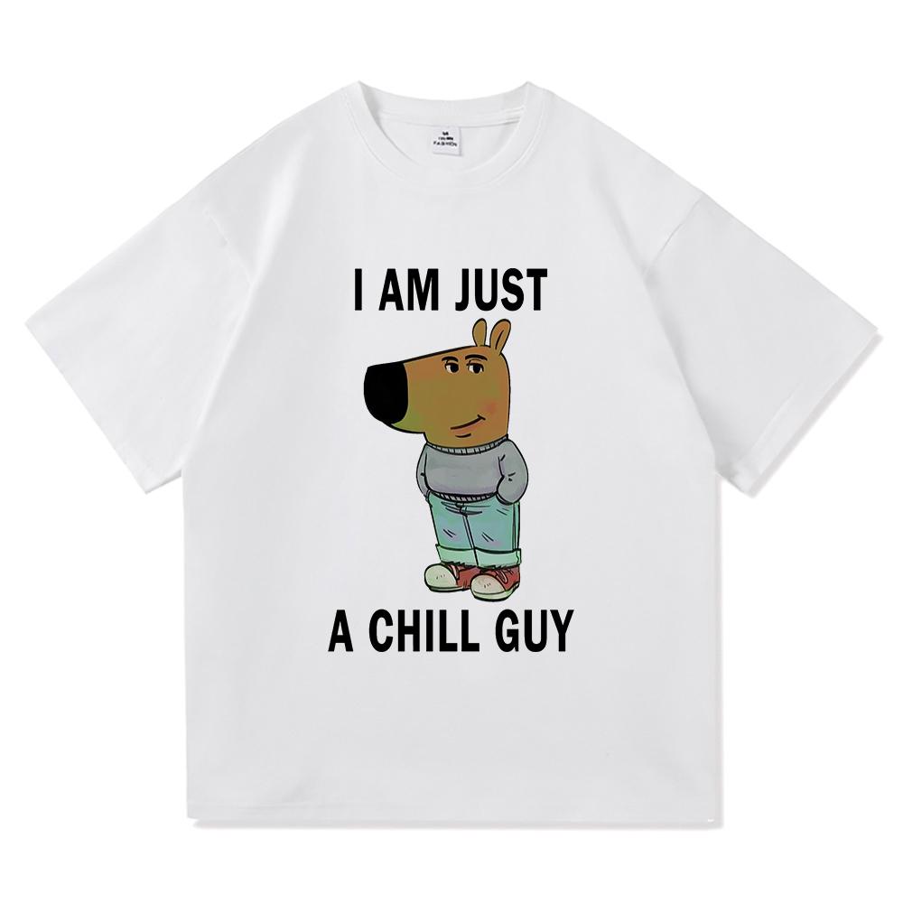 Ich bin nur ein entspannter Typ T-Shirts Sommer Mode Männer/Frauen Ästhetisch Lustig Niedlich T-Shirt Hohe Qualität Cartoon Vintage Baumwoll T-Shirt