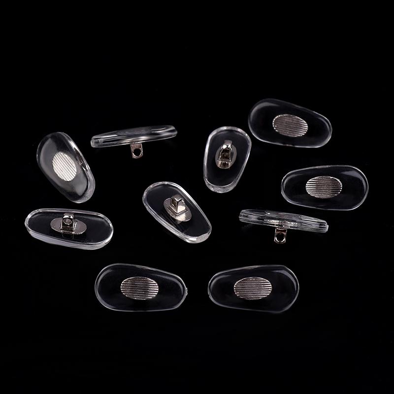 10Pairs Gold Silver Transparent Silicone Screw On Nose Pads Metal Core Brace For Glasses Support Eyewear Accessories