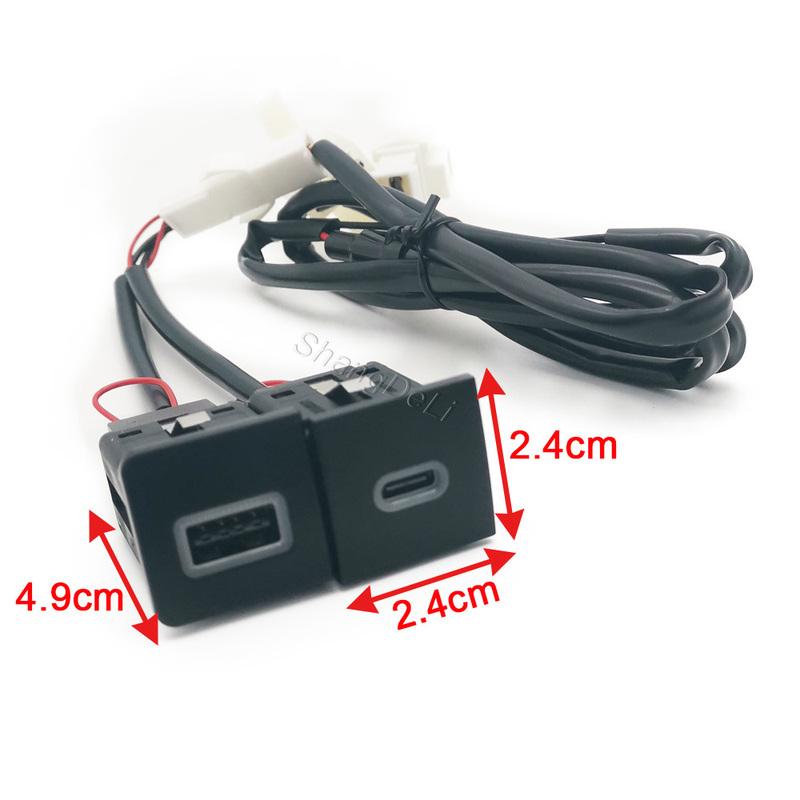 12V/24V Car Dual Charger USB QC3.0 PD Type C Charging Power Adapter Fit For Golf 6 For Jetta 5 MK5 For Scirocco 2006 - 2012