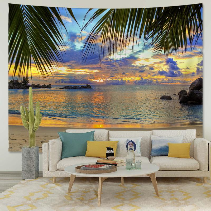 Scenic landscape background fabric digitalprinted polyester tapestries living rooms bedrooms macrame wall hanging room decor
