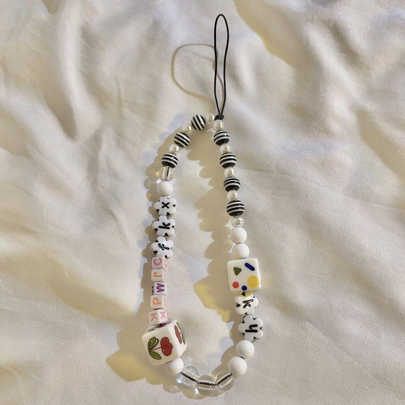 Bracelet de perles d'amour pour femmes, petit nœud en cristal frais, fleurs, amour, chaîne de téléphone portable, anti-chute, accessoires de coque de téléphone portable, DIY