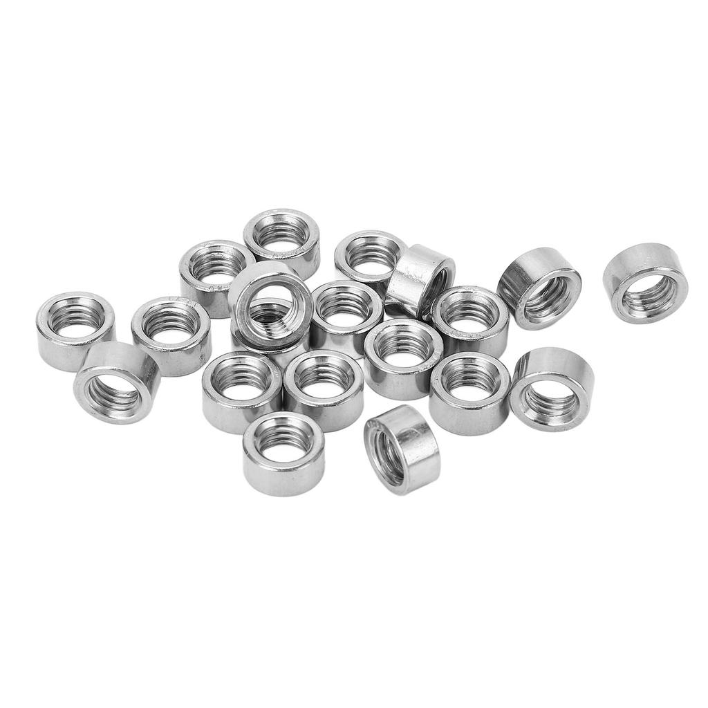 20 Pcs Round Connector Nut M8x12.5 12 L6mm Rod Coupling Nuts Stainless Steel Threaded Sleeve Rods