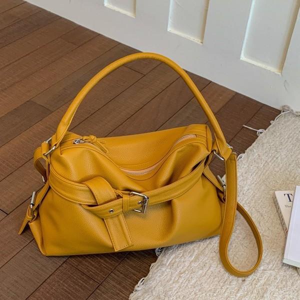 Casual Large-Capacity Simple Spice Girl Shoulder Bag, Locomotive Bag, Fashionable Shoulder Underarm Bag, Commuter Trendy Messenger Bag.