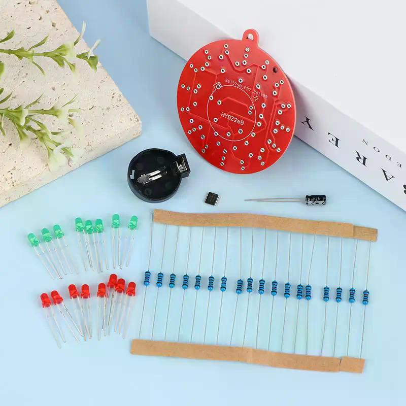 NE555 Timer Module DIY Soldering Kit - Dual-Color Flashing LEDs Soldering Practice Set for Arduino-Compatible Systems