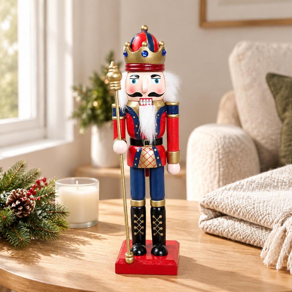 Holiday Decoration Festive Wooden Nutcracker Guard Figurine Traditional for