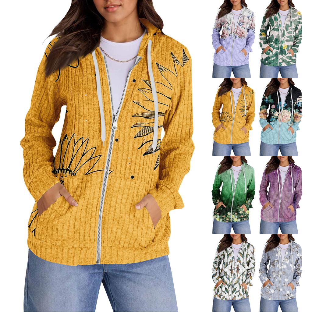 Mikiny pro ženy Trendy topy Ležérní Podzimní Móda Mikina s dlouhým rukávem S kapsami Svetr Lehký