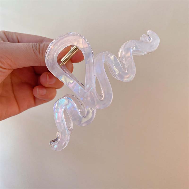 Pinces à cheveux ondulées en acétate de couleur gelée tendance pour femmes coréennes colorées grandes géométriques accessoires pour cheveux