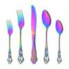 5 pièces/ensemble ensemble de vaisselle arc-en-ciel vaisselle en acier inoxydable couteau Royal fourchette à Dessert cuillère couverts ensemble de couverts ensemble d'argenterie occidentale pour 1