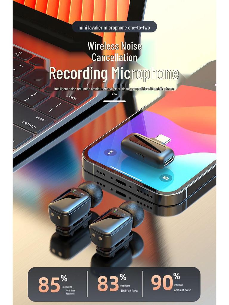 2025 Mini Wireless Clip-On Microphone with Digital Display and Charging Compartment for Invisible Live Broadcast and Recording