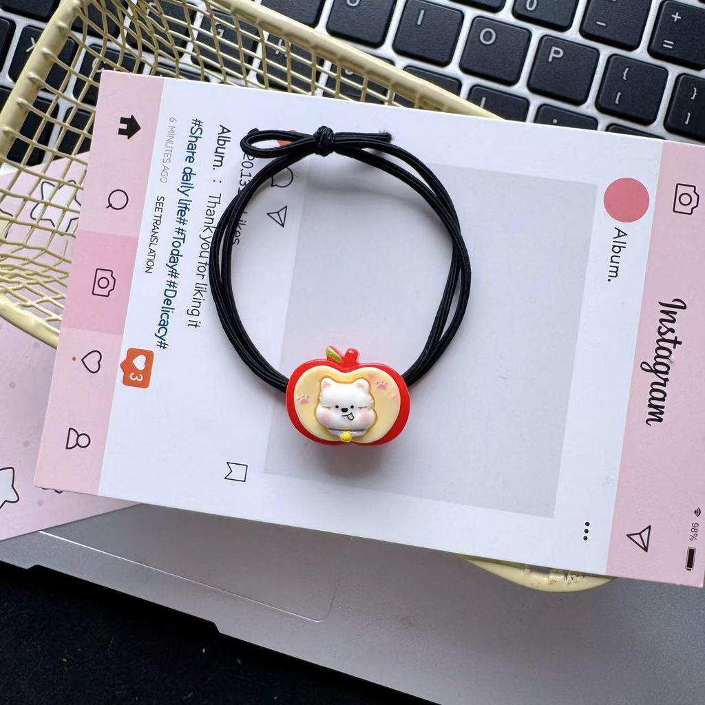 Westie Sweet Cartoon Fluffy Hair Tie - Girlish Rubber Band Headwear Accessory