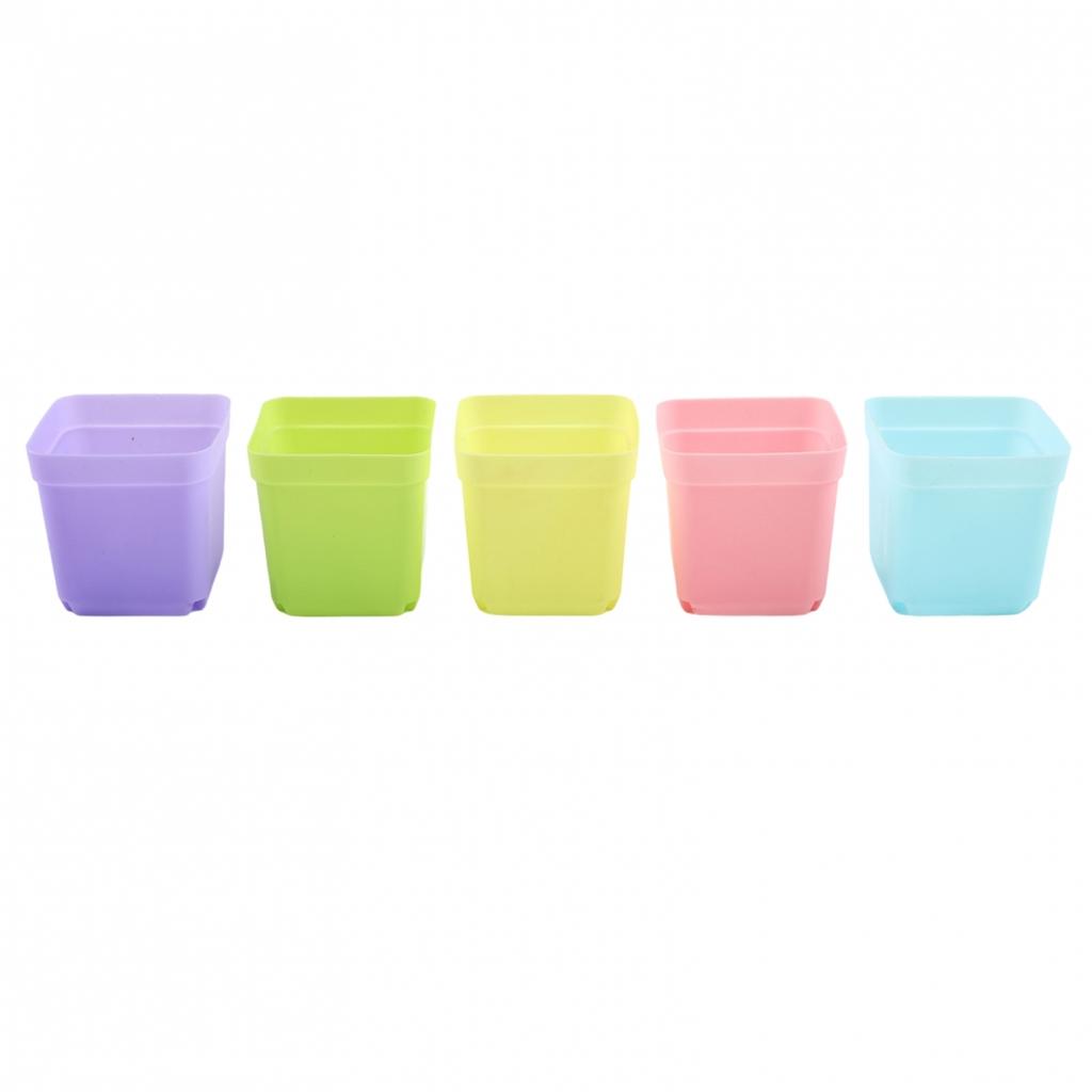 Colorful 20X Mini Plastic Flower Pots Succulent Plants Small Square Pot Garden