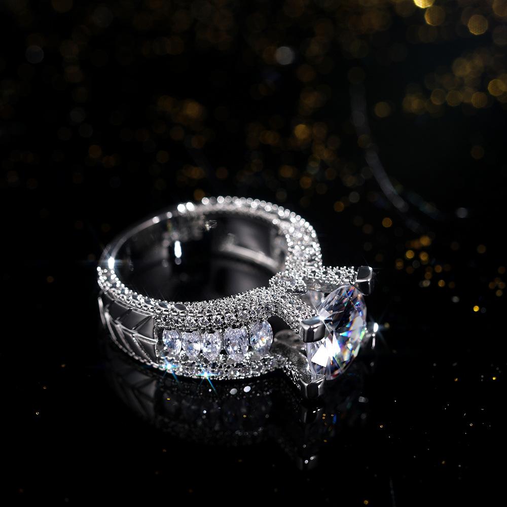 Hoyon Colore Gioielli Moissanite Naturale Anello Dito Cushion Zirconia Anelli Impostazione a Tensione Anello Pietra Quadrata Dito Moda