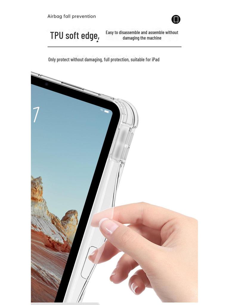 Anti-Bending Protective Cover for 11'' Apple iPad Pro - 10.2 Transparent Acrylic Tablet Shell