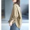 Women's Long-sleeved Shirt Women's Loose Large-size Cotton Bat-sleeved Fashion Shirt