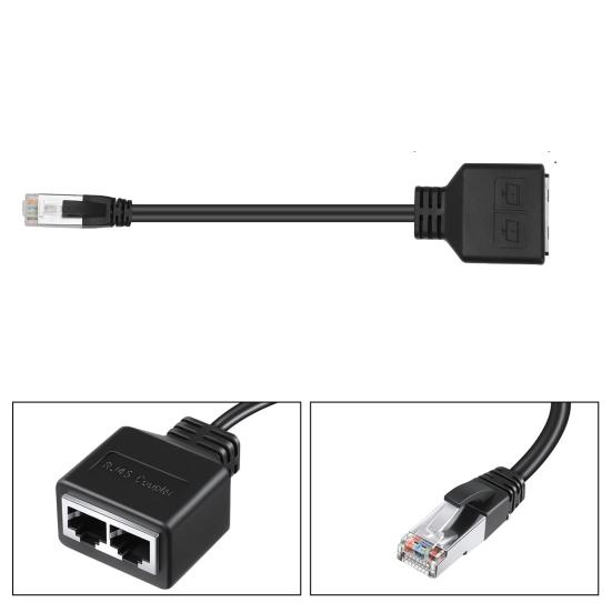 RJ45 Gigabit Network to 2 Ways Splitter 1 100m Transmission Two Devices Access