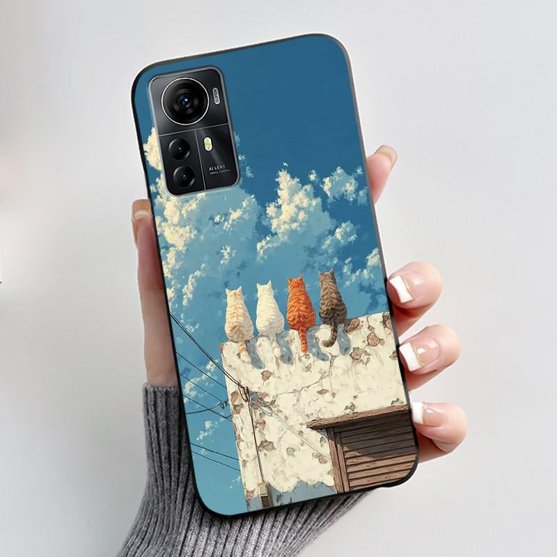 Casing For ZTE Blade A72s A7050/V41 Smart Case Luxury Dragon Cute Cool Boys Girls Black Matte Soft TPU Silicone Shell Back Cover