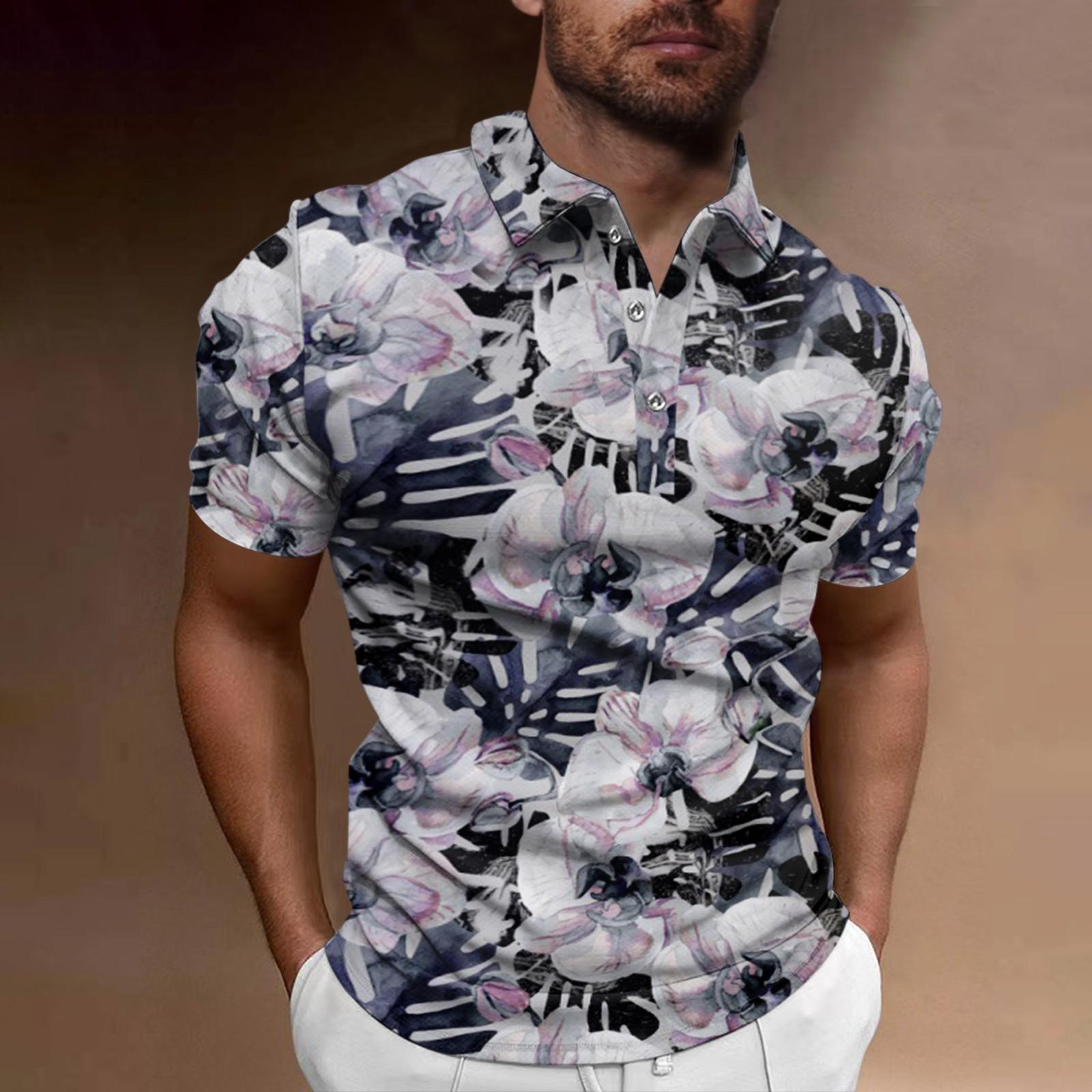 Летний мужской топ с короткими рукавами для гольфа и микроэластичным покрытием — фото 6