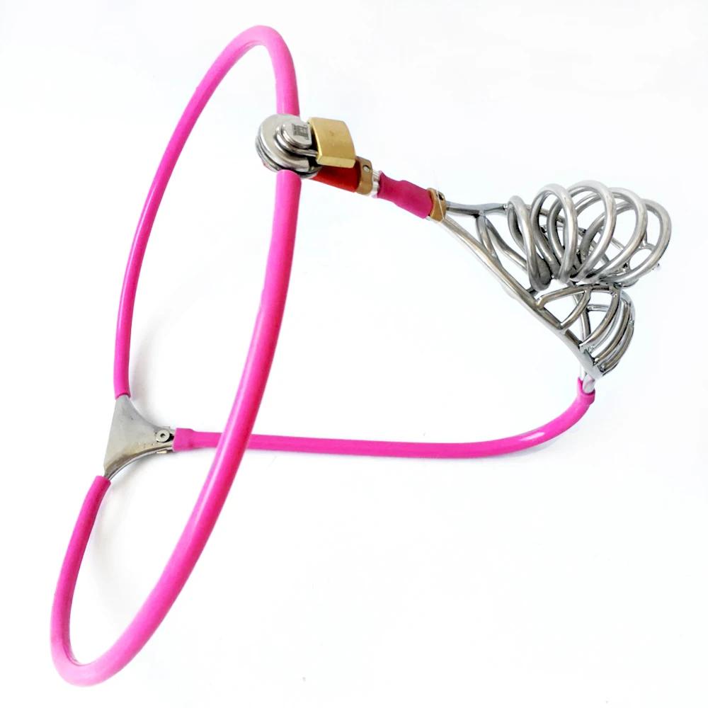 Male Chastity Belt Cock Cage Invisible Pants Stainless Steel Chastity Device Hook Bird Cage Breath Underwear Sex Toys for Adult