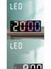 Compact LED Mirror Surface Alarm Clock Silent Night Light Display Desk Clock