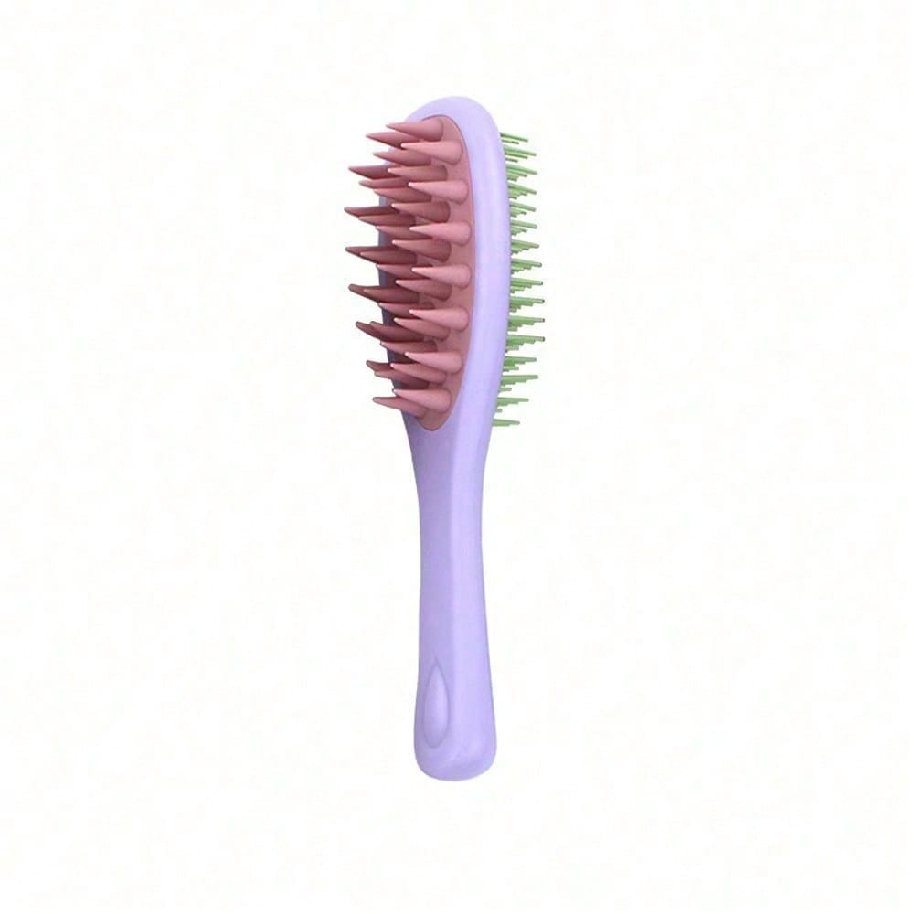 1pcs Long-Handled Double-Sided Shampoo Brush, Silicone Soft-Tooth Scalp Massage Comb, Wet And Dry Cleaning Wonder Tool