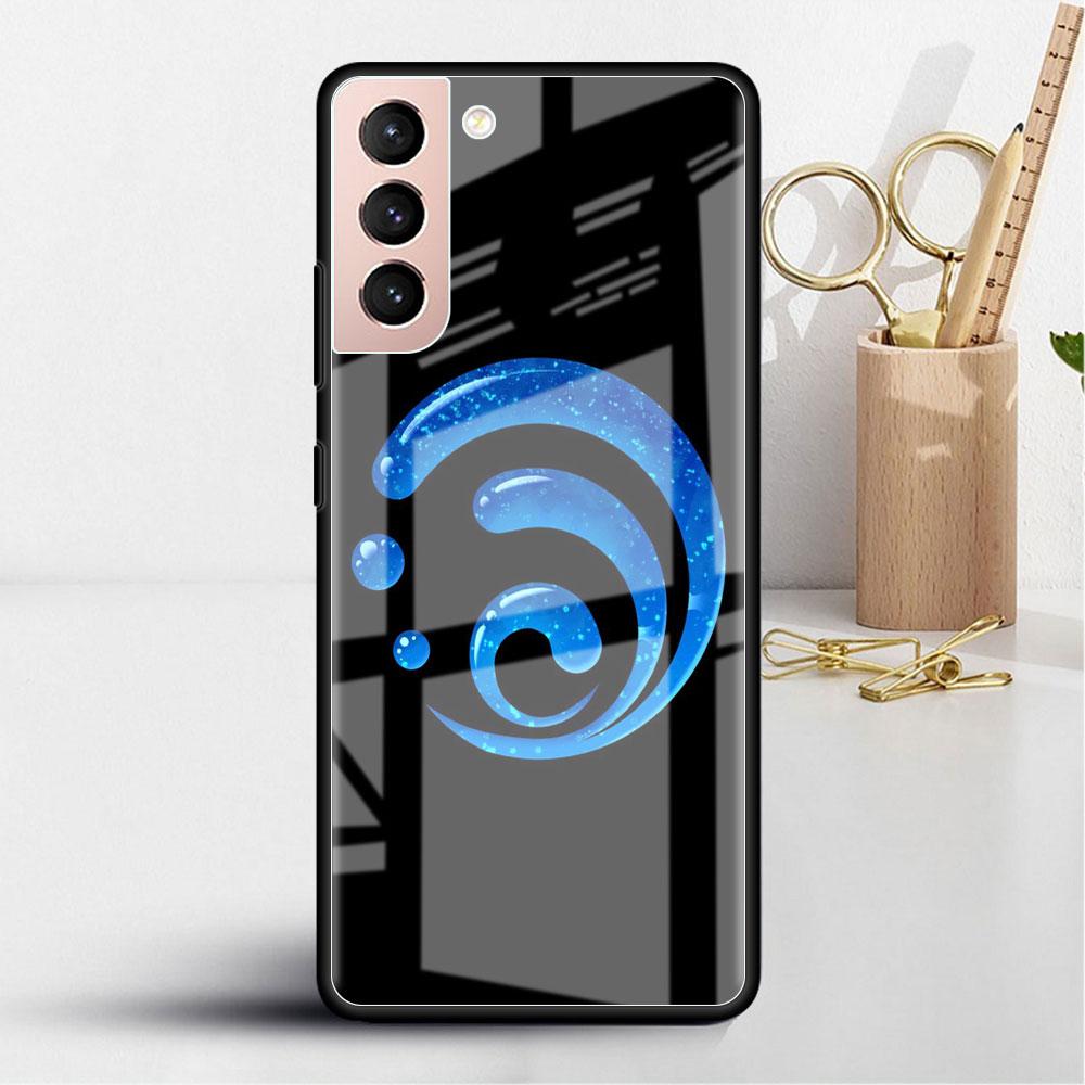 Genshin Impact Glass Case For Samsung Galaxy S22 S20 FE S21 Plus Phone Cover S10 5G S9 Note 20 Ultra 10 Lite Shell