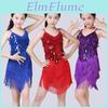 Dress Latin Dance Children Cha Cha Competition Latin Dress For Girls Sequins Dancing Costumes Kid Performance Outfits