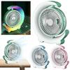 USB Desk Fan 3 Speeds with Colorful Light Portable Table Fan 360 Degree Rotatable Quiet for Home Office Bedroom Dorm Summer Gift