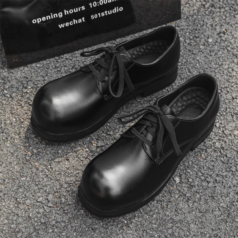 

2024 Men s Shiny Round Toe Formal Height-Increasing British Workwear Shoes 40 чёрный