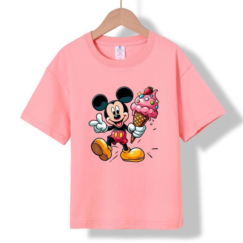 MC-33 MINISO 2026 Summer New Printed Cotton Round Neck T-shirt for Children Aged 1-16, Boys and Girls