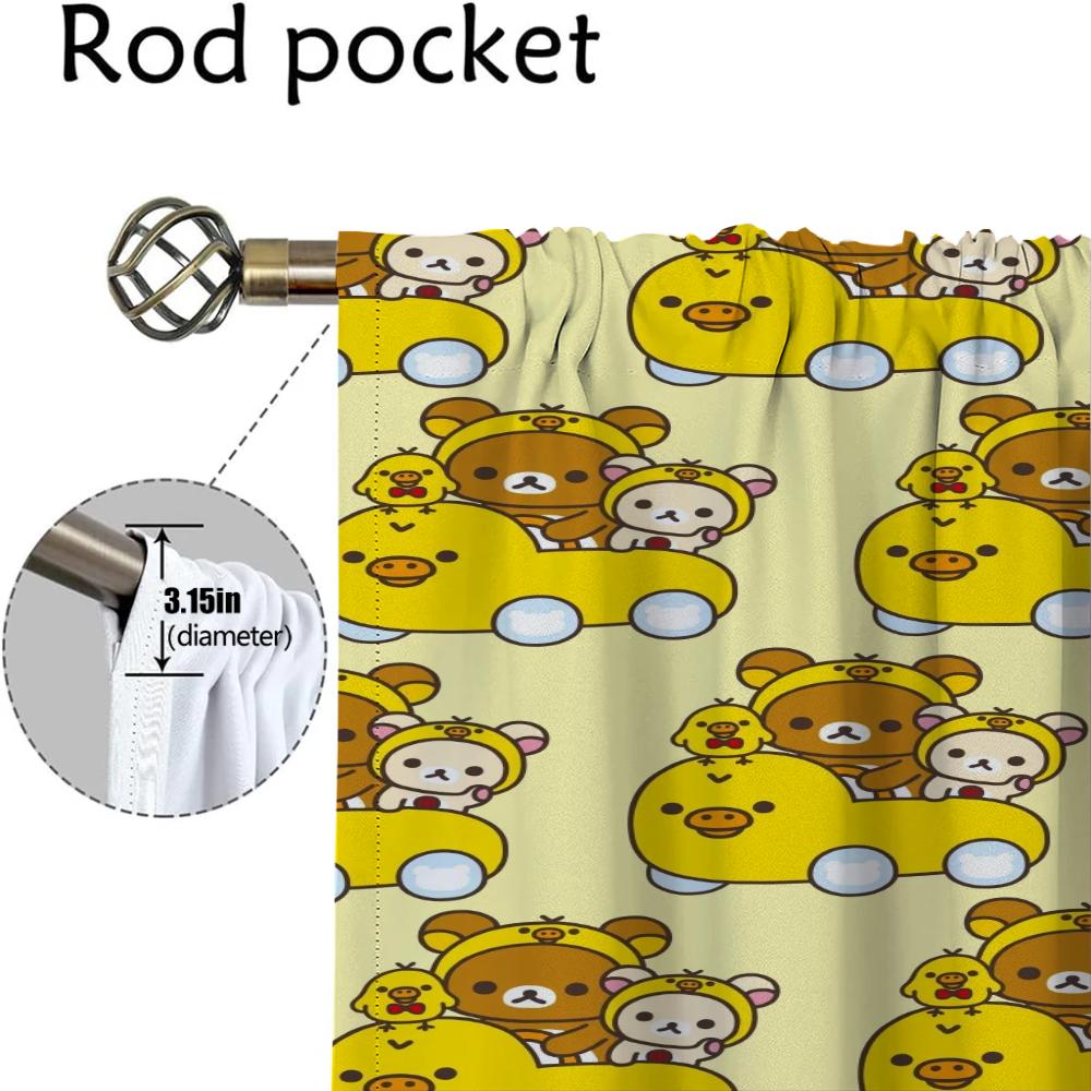 Kitchen Curtains for Bedroom Rilakkumas Partition Blinds Home Interior Curtains for Living Room Halloween Decoration Shades