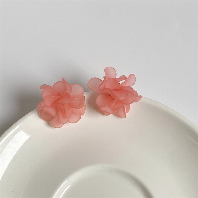 Anna SS 3D Flower Bouquet Stud Earrings - Korean-style Floral Earrings for Women, Super Fairy Design, Elegant Ear Accessories.