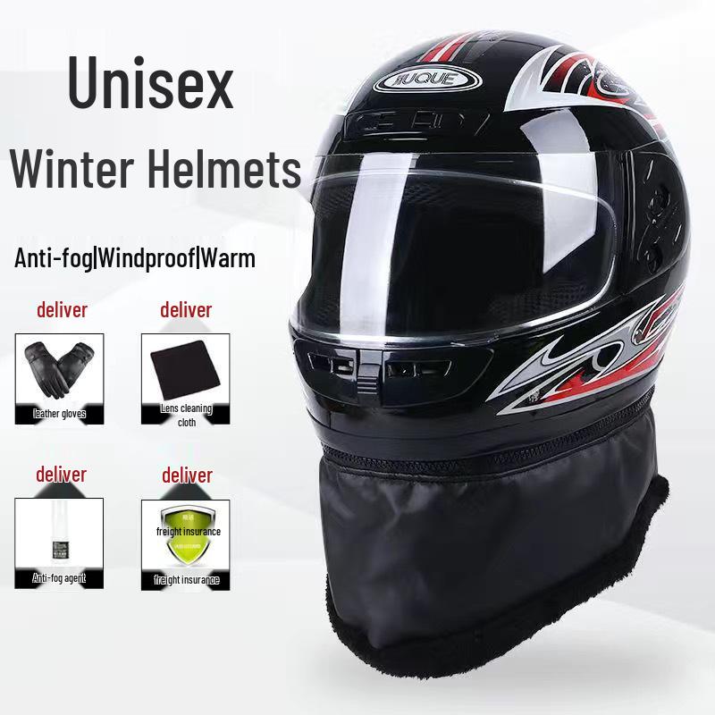 All-Season Anti-Fog Full Face Helmet for Men & Women - Winter Warmth, Cold Protection, Electric Scooter & Cycling Safety.