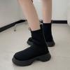 Fashion Platform Mesh Sock Boots for Women Autumn Soft Sole Increase Women's Shoes Designer Black Casual Stretch Boots Female
