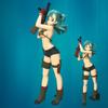 Dragon Ball Girl Figure Pvc Material, Cartoon Anime Style, Bulma Military Uniform, Bikini