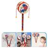 Kisangel Monkey Drum Chinese Rattle Drum Traditional Wooden Baby Rattle Toy Handheld Rattle for Baby Soothing Toy