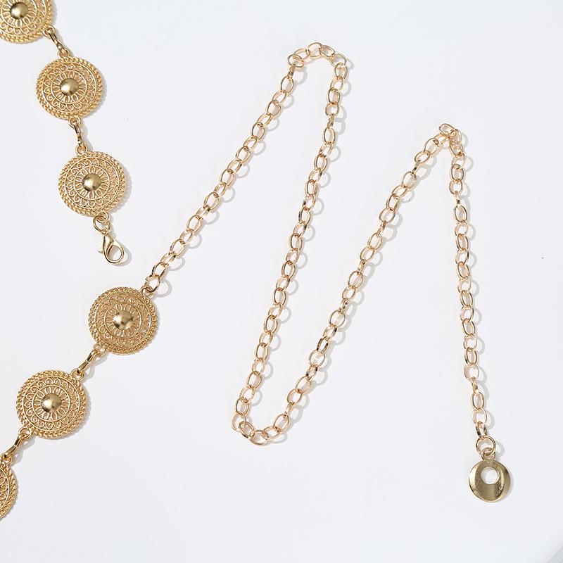 Retro Minimalist Metal Circle Waist Chain Bohemian Belt Accessory