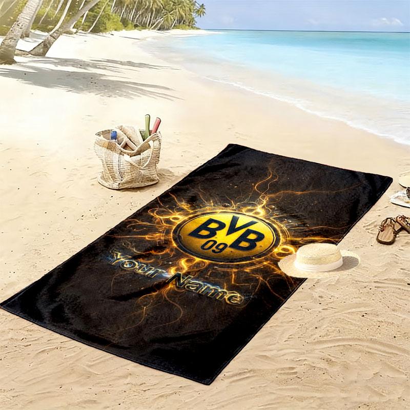 Borussia Custom Name Print Beach Towel, Large Soft Quick Dry Towel for Beach Camping Swimming