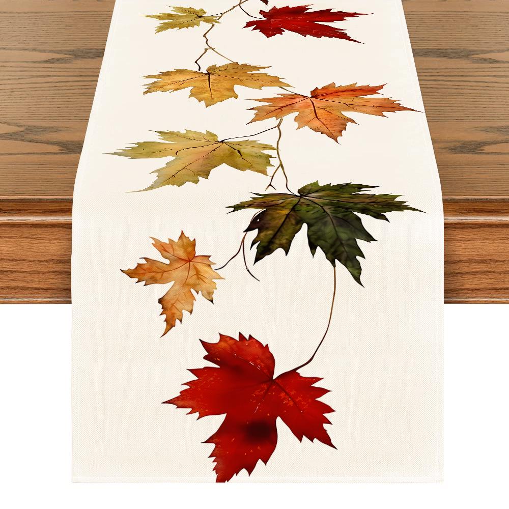 Mantel Decorativo de Calabaza y Hoja de Arce para Acción de Gracias de Otoño para el Hogar y el Comedor