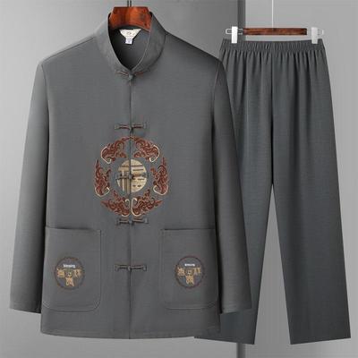 Herren Tang-Anzug Jacke im chinesischen Stil - Frühling/Sommer Dünner Hanfu für Großväter, Mittleren und Älteren