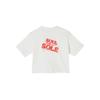 Puma Swxp Dancemania Luźny T-shirt z nadrukiem logo z okrągłym dekoltem i krótkim rękawem Kobiety Bluzki Biały 626862-65