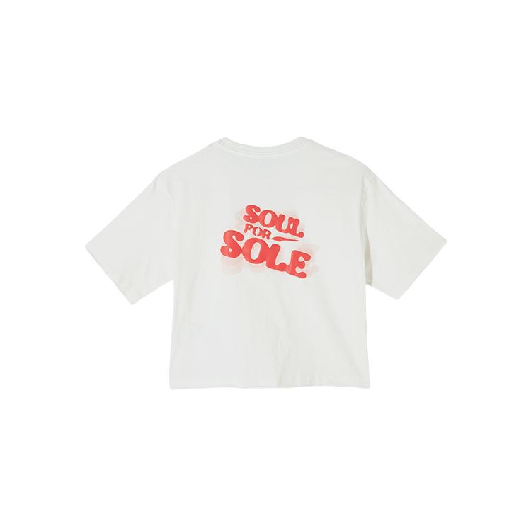 Puma Swxp Dancemania Luźny T-shirt z nadrukiem logo z okrągłym dekoltem i krótkim rękawem Kobiety Bluzki Biały 626862-65