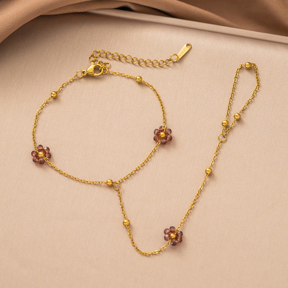 Gold-Plated Double Layer Thin Chain Stainless Steel Hand Chain Jewelry