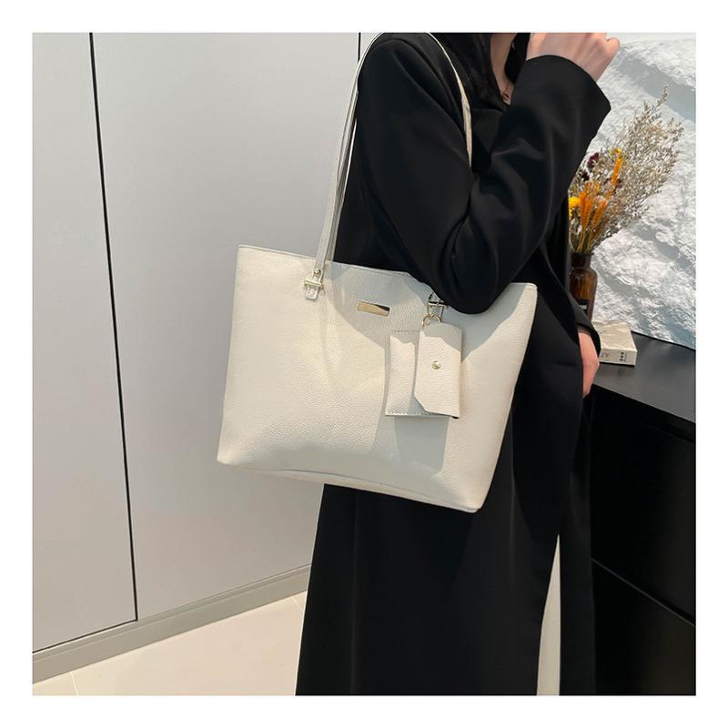 Borsa Tote Minimalista Stile Coreano Grande Capacità Moda Morbida Ecopelle Borsa a Spalla Borsa da Pendolare Casual CLE